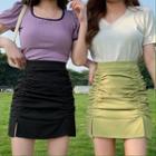 High-waist Fitted Mini Skirt