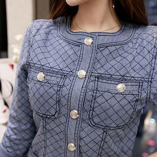 Stitched Metallic-button Jacket