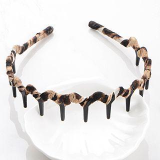 Fabric Headband 01 - 1pc - Black & Coffee - One Size