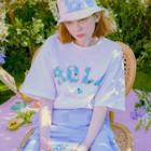 Rola Floral Letter-printed Cotton T-shirt White - One Size