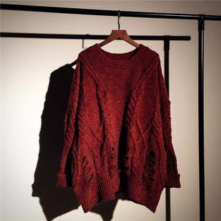Distressed Oversize Sweater