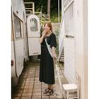 Bell-sleeve Slit-back Dress