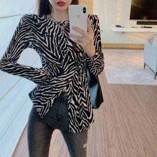Zebra Print Blouse Zebra - One Size
