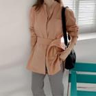 Pocket Detail Tie-waist Blouse