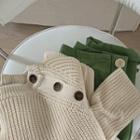 Button-trim Sweater Ivory - One Size