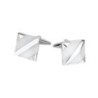 Simple Fashion Geometric Square Mother-of-pearl Cufflinks Silver - One Size