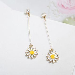Flower Alloy Dangle Earring 1 Pair - White - One Size
