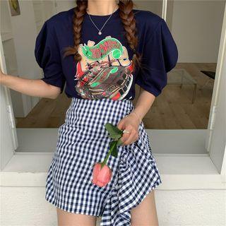 Check Ruffle Skirt