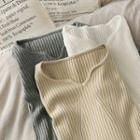 V-neck Rib-knit Crop Top