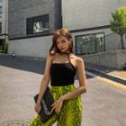 Halter-neck Asymmetric-shoulder Top