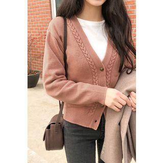 Cashmere Blend Cable Knit Cardigan