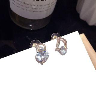 Rhinestone Alloy Letter D Dangle Earring 1 Pair - Silver Earrings - Gold - One Size