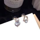 Rhinestone Alloy Letter D Dangle Earring 1 Pair - Silver Earrings - Gold - One Size