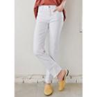 Cropped Fray-hem Straight-cut Pants