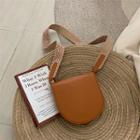 Faux Leather Crossbody Bag Caramel Brown - One Size