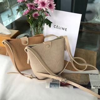 Faux Leather Textured Bucket Bag