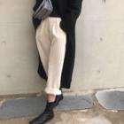 Ribbed Corduroy Wide-leg Pants White - One Size