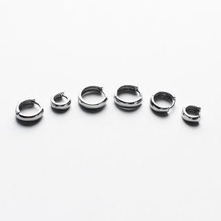 925 Sterling Silver Polished Hoop Earring