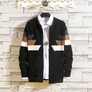 Long-sleeve Printed Zip Knit Jacket
