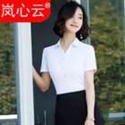 Plain Short-sleeve Shirt / Set: Plain Short-sleeve Shirt + Skirt