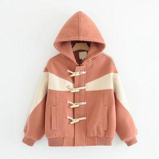 Two-tone Hooded Toggled Jacket