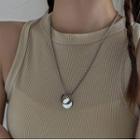 Disc & Hoop Pendant Necklace Necklace - Silver - One Size