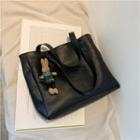 Faux Leather Tote Bag / Bag Charm / Set