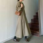Round-neck Maxi Shirtdress With Cord