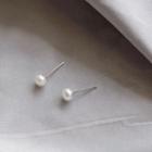 925 Sterling Silver Faux Pearl Stud Earring 1 Pair - 0.05cm
