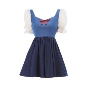 Short-sleeve Denim Mini Corset Dress