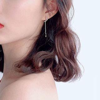 925 Sterling Silver Star Dangle Earring 1 Pair - 925 Sterling Silver - Silver - One Size