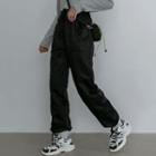 Elastic-waist Loose-fit Jogger Pants Black - One Size