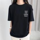 Applique Short-sleeve T-shirt Black - One Size