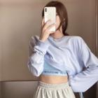 Round Neck Cropped Pullover