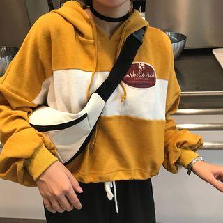 Two Tone Letter Print Hoodie