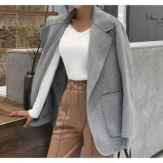 Long-sleeve V-neck Knit Top / Camisole Top