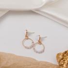 Faux Pearl Heart Drop Earring 1 Pair - Stud Earrings - Gold - One Size