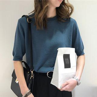 Short-sleeve Knit Sweater