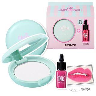 Peripera - Oil Capture Pact Set: Pact + Peris Ink (mini Size #sly Quartz) 2pcs