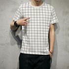 Checkered Printed Short Sleeve T-shirt