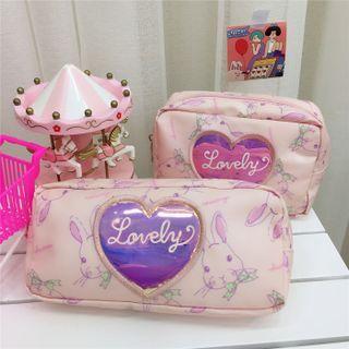 Rabbit Print Faux Leather Makeup Pouch (various Designs)