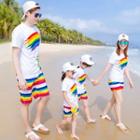 Family Matching Short-sleeve Rainbow Printed T-shirt / Shorts