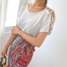 Lace-up Dolman-sleeve Top