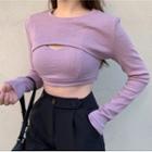 Set: Long-sleeve Shrug + Crop Top