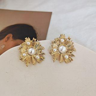 Faux Pearl Alloy Earring One Size - Earrings - Gold - One Size