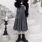High-waist Chain Midi A-line Skirt