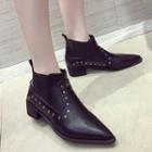 Studded Pointy-toe Ankle Boots