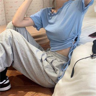 Skinny Drawstring Crop T-shirt