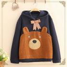 Bear Patch Bow-detail Hoodie