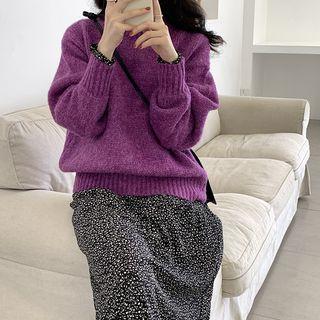 Plain Crewneck Loose-fit Sweater